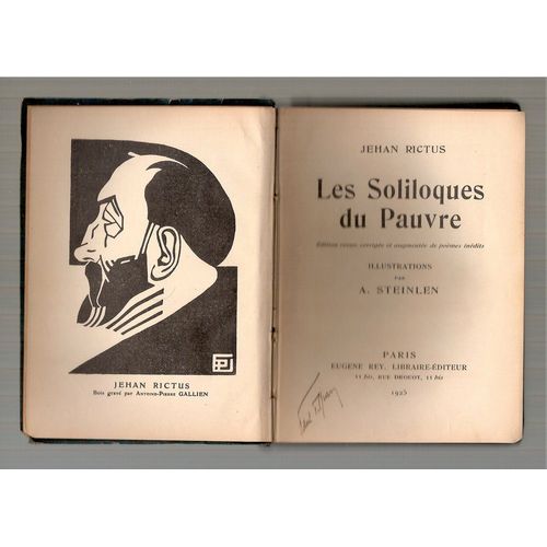 Les Soliloques Du Pauvre  Illustrations De Steinlen   de Jehan Rictus  Format Broch 