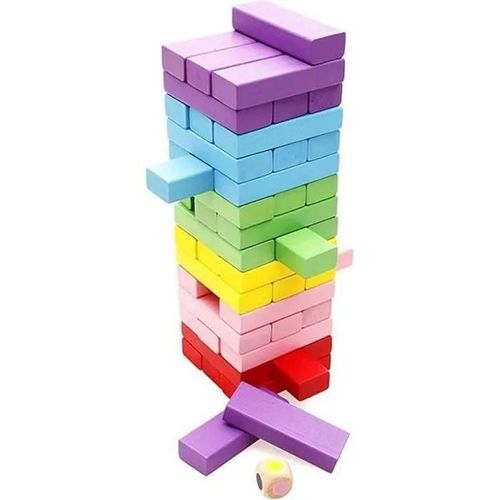Jenga,Blocs De Construction Classiques En Bois Brique Jeu De Socit Jeu De Construction Enfants Tour Jeu De Socit(48pcs)