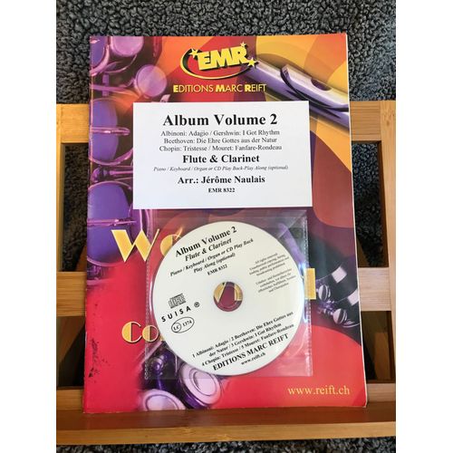 Jerome Naulais Album Flte Clarinette Piano Partition Cd Volume 2 d. Marc Reift Emr 8322