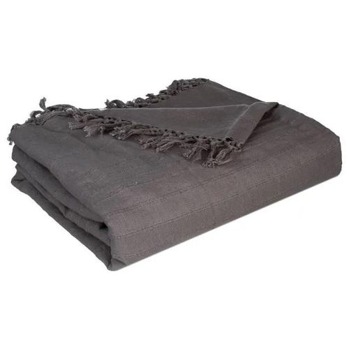 Jet De Lit En Coton - Gris 230x250 Cm - Gris - Atmosphera Createur D'interieur
