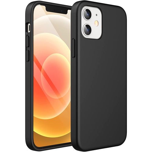 Jetech Coque En Silicone Pour Iphone 12/12 Pro 6,1 Pouces, tui De Protection Complte Du Corps Au Toucher Soyeux, Housse Doublure Douce En Tissu Microfibre, Anti-Chocs, Noir