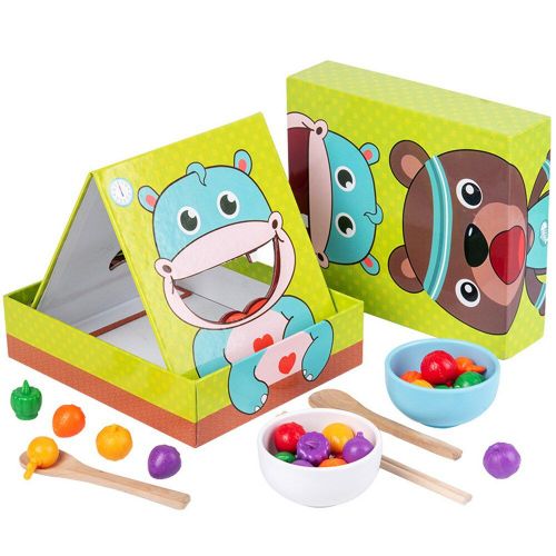 Jeu D'Alimentation Portable Ours, Surface Lisse, Sans Bavure, Baguettes, Cuillres, Jouets D'Entranement, Main-Yeux, Formation Parent-Enfant