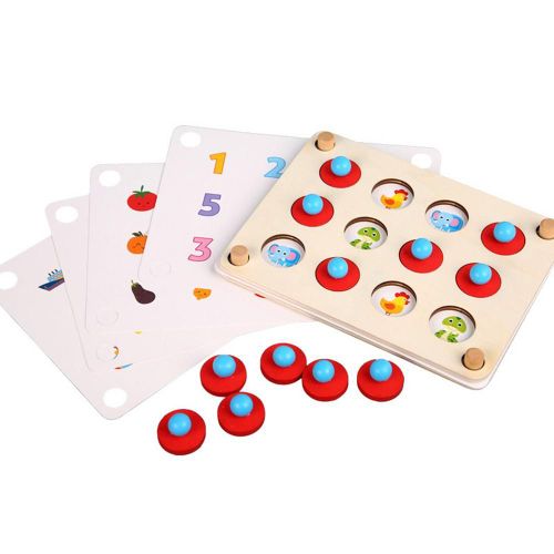 Jeu D'checs  Mmoire En Bois Pour Bb, ducation Prcoce, Puzzle 3d, Logique, Jouet D'Interaction, Jouets ducatifs Pour Enfants