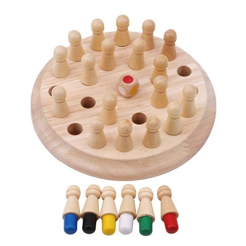 Jeu D'checs En Bois Pour Enfant Et Bb, Jouet ducatif Et Intellectuel De Type Puzzle En Couleur Pour Apprentissage Et Mmoire, Idal Pour Fte,