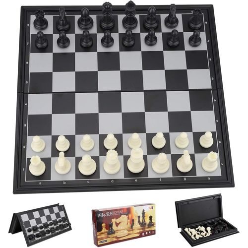 Jeu D'checs, Echec Magntique En Echec Deluxe, Pliable Echecs Magntique Coffret ducatif Jeu Pour Voyage Pour Enfants  Partir De 6 Ans Et Adultes (25cm X 25cm)
