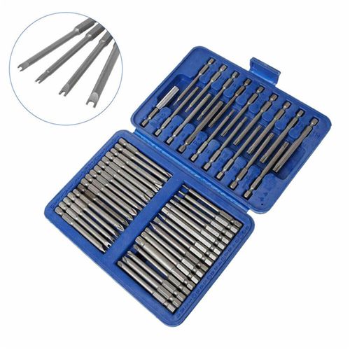 Jeu D'embouts De Tournevis Longs, 50 PièCes, 49 Embouts De Tournevis Cr-V De 75mm + 1 Porte-Embout MagnéTique Avec BoîTe De Rangement