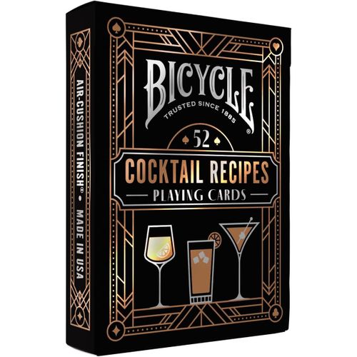 Jeu De 54 Cartes Cocktail - Apprenez La Mixologie Avec 52 Recettes De Cocktails - Cartes  Jouer - Format Poker, Noir.[E3914]