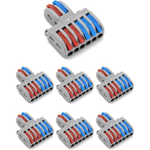 Jeu De Bornes, Connecteurs De Fils Compacts, Borne De Connexion Rapide (7 Pices, Rouge Et Bleu, Comme Indiqu)