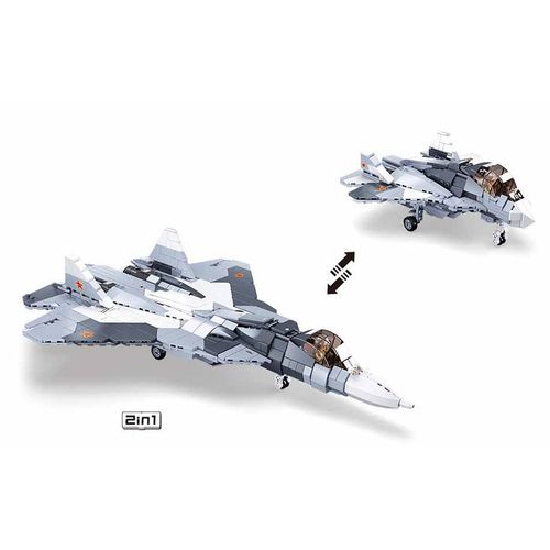 Jeu De Construction Brique Emboitable Sluban Modelbricks Chasseur A Reaction Blanc 2en1 Armee Militaire M38 B0986 Pilote Articule 413316 Enfant Kids