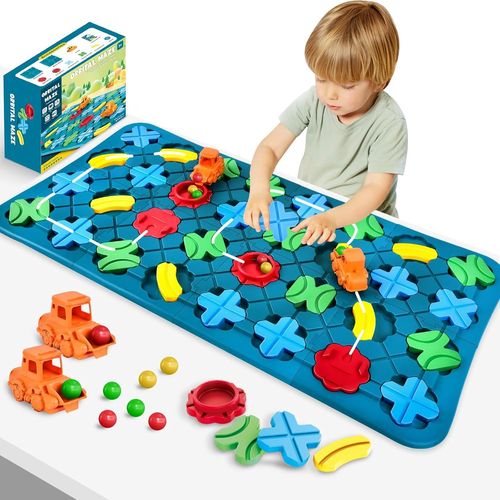 Jeu De Construction De Route Logique Pour Enfants 3 4 5 6 7 Ans,78x38 Cm Logical Road Builder,Labyrinthe Jeu De Socit,Jeu Plateau Stem Pour Multijoueurs,Cadeau Pour Garons Et Filles.[Y314]