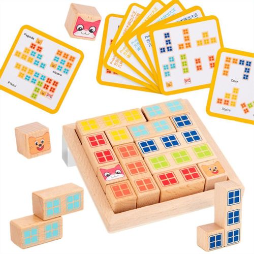 Jeu De Construction En Bois Avec Souris Et Chats, Jeu De Socit, Apprentissage Prscolaire