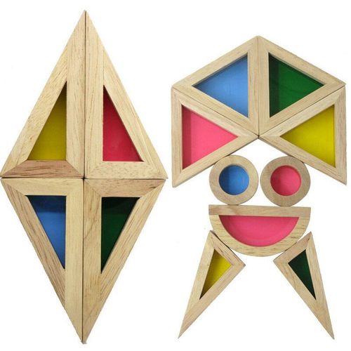 Jeu De Construction Montessori En Bois, Blocs De Construction Arc-En-Ciel En Acrylique Pour Bb, Blocs  Assembler, Jeu De Socit, Kit De Jouets Montessori