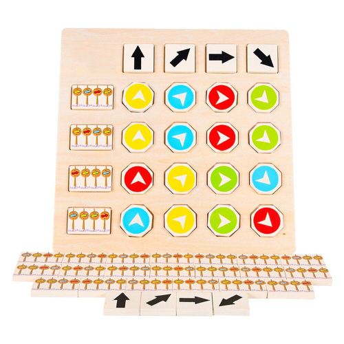 Jeu De Correspondance De Flche Dvelopper La Cognition Des Enfants De La Direction Jouets De Bb Couleur Pour Garons Filles Jouet En Bois ducatif Montessori