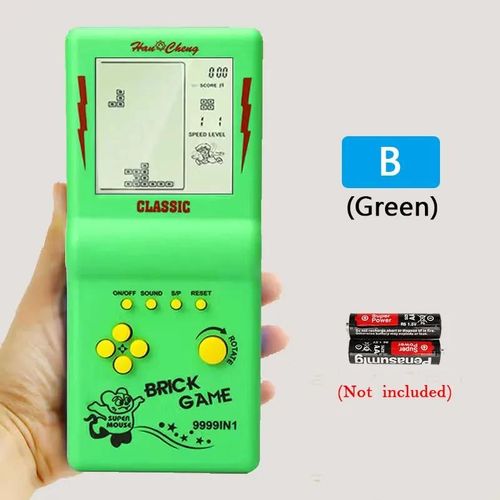 Jeu De Dterminer Classique Et Rtro Pour Console Tetris Grand cran, Machine De Jeu De Poche Pour Enfant, Puzzle, Jouet-B-Green