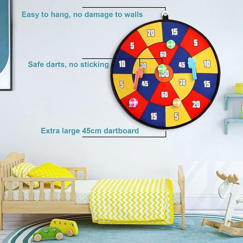 Jeu De Flchettes?36 Cm?, Double Face Cible De Tir Avec 6 Balles Adhsives Jeux Intrieur Extrieur Enfant Jardin Sportif Jeu En Tissu Jouet Interactif Cadeau Garon Fille Ado 3 4 5 6 7 8 9 10 Ans