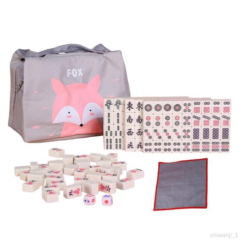 Jeu de Mahjong Chinois Portable Jeu de Version Chinoise Traditionnelle Jeux de Tuiles Classiques