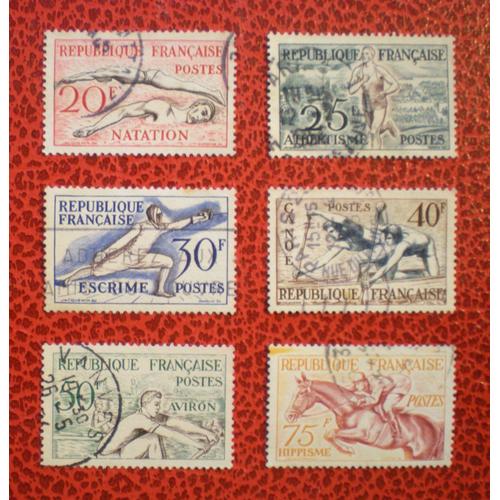 Jeux Olympiques D'helsinki (1952) - Srie Complte De 6 Timbres Oblitrs - France - Anne 1953 - Y&t N 960, 961, 962, 963, 964, 965