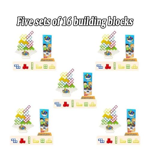 Jgalvanbalance-Dcennie S De Construction Empils Pour Enfants,Jouet De Mise Au Point De Puzzle,Jeu Parent-Enfant,Haute Musique Russe - Type Jenga-5pcs