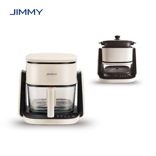 JIMMY AF3 Friteuse Sans Huile 2-en-1, Cuve 4L Visible, cran Tactile, 8 Programmes, Mode Pole, Cuisson Saine et Croquante
