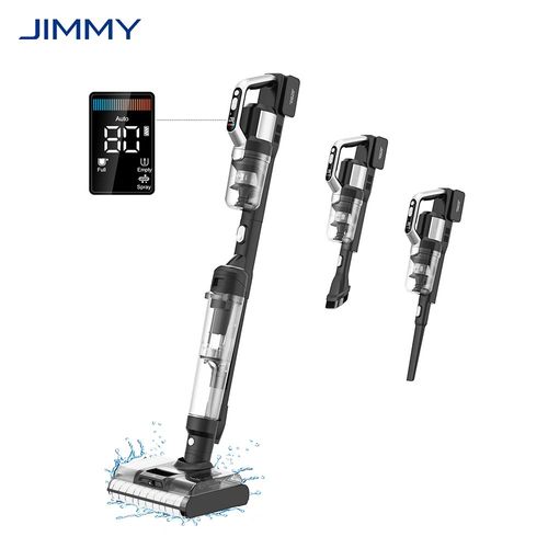 JIMMY PW11 Laveuse de sol, puissance leve de 400W,rouleau de brosse unique,schage rapide  air chaud, cran LED,conception  plat  180,Aspirateur et laveuse sans fil tout-en-un