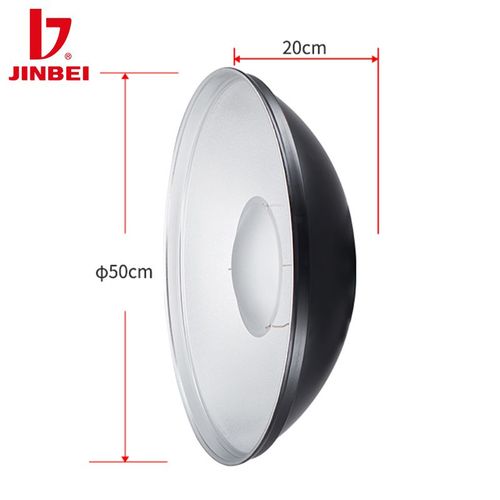 JINBEI-Rflecteur plat de beaut standard,support Bowens avec chaussette diffuseur pour studio photo,lampe flash de photographie,40cm,50cm - Type Mche-QZ-50