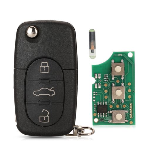 Jingyuqin 4d0837231a 433mhz Id48 Cl  Distance De Voiture  3 Boutons Pour Audi Puce Pliable Pour A3 A4 A6 A8 Anciens Modles - Type 4d0837231a-Full Remote Key