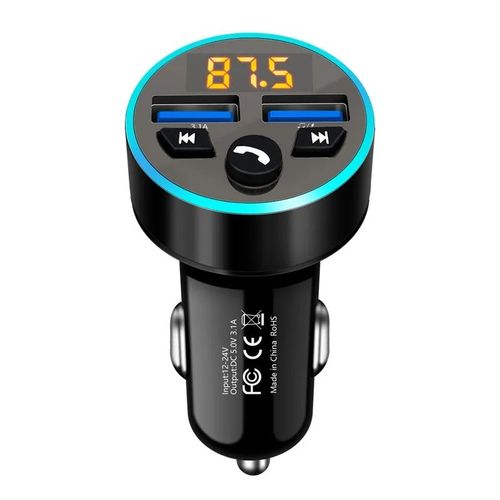 Jinserta-Transmetteur Modulateur Fm,Bluetooth 5.0,Radio Fm,Chargeur De Voiture Usb 3.1a,Kit Mains Libres,Audio Sans Fil - Type Black