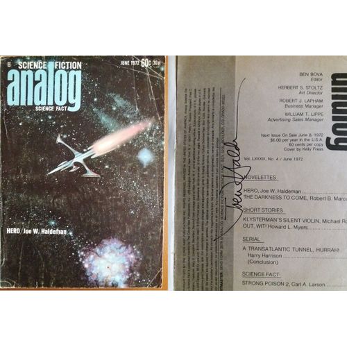 Joe Haldeman Hero Analog 1972 Envoi Dedicace Signed   de Joe HALDEMAN 
