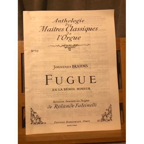 Johannes Brahms Fugue En La B Partition Orgue Anthologie Bornemann Falcinelli