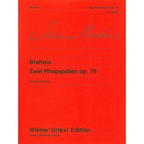 Johannes Brahms : Two Rhapsodies Opus 79 - Zwei Rhapsodien Opus 79 - Ut50007