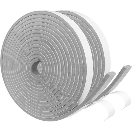 Joint Isolation Pour Porte Fentre,Joint Adhsif En Mousse Caoutchouc,2 Rouleaux 12mm(L) X6mm(H) X5m(L),Rsistant Aux Intempries,Anti-Collision,Isolation,Gris