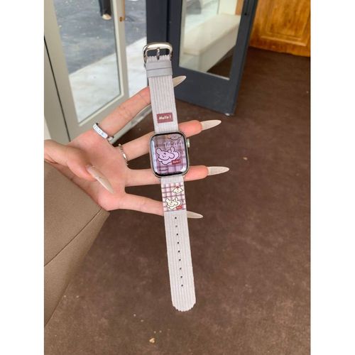 Joli Cuir Souple En Velours Ctel Imprim Automne Et Hiver Adapt  La Gnration Apple S10 Applewatch9iwatch8765-Gris Clair - Compatible Avec : Huawei Gt3pro-43 Mm