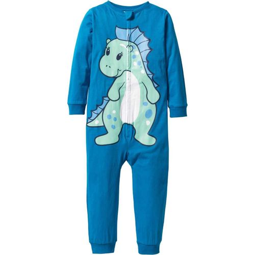 Joli Pyjama 100% Neuf - Combipyjama 1 Pice Mixte Fille Ou Garon Garcon - Taille 116 / 122 - 6 Ans / 7 Ans - Combinaison De Nuit 100% Coton Bleu Pijama Avec Animal Dinosaure Blanc Bleu Vert Noir