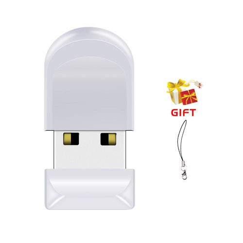 JOPlastic-Mini cl USB 2.0 avec cl,cl USB,capacit relle de 32 Go,16 Go,64 Go,disque U cratif,cadeau- WHITE-128 Go
