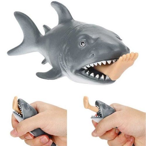 Jouet  Presser En Forme De Requin Pour Enfant, Jouet lastique De Bain, De Dcompression, Amusant Et Cratif