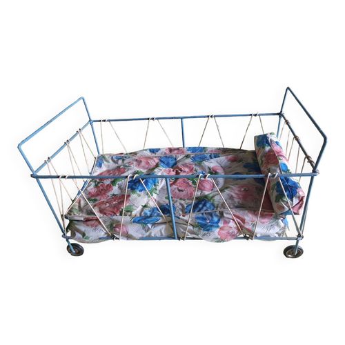 Jouet Ancien Lit Poupe Gris