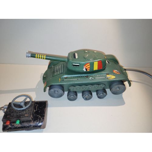 Jouet Ancien - Tank Char En Tle Filoguid, Dcor Indien Lithographi. Sans Bote.