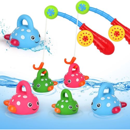 Jouet Bain Bb, Jouets De Bain, Jeu De Pche, 6 Poissons Et 2 Cannes  Pche, Jeux De Piscine Pour Enfants Bb Garons Filles De Plus De 18 Mois.[G286]