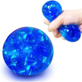 Jouet balle anti-stress bleu brillant, une balle sensorielle pour