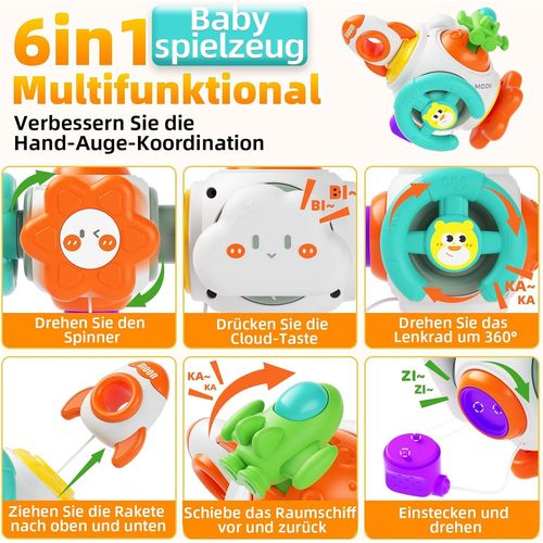 Jouet Bebe 1 2 An,6 In 1 Montessori Sensoriel Jouets Pour Bebe 12 18 Mois,Cube D'activit Bb Jouet,Pour Enfants 1 2 An Cadeau