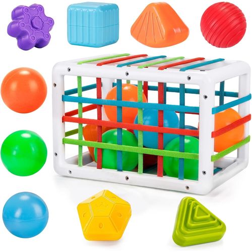 Jouet Bebe 1 2 Ans, Jeu de tri Montessori 6 9 12 18 Mois Bb, Cube d'activit de Dveloppement, Jeux Educatif Enfant Jouet Sensoriel, Cadeau Naissance Bb d'anniversaire Fille Garon