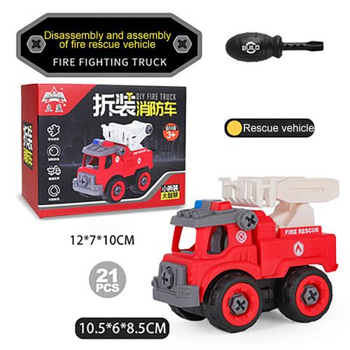 Jouet Camion De Pompiers  Inertie, Puzzle Dmontable Et Assembl, chelle  Jet D'Eau, Camion Sanitaire, Modle ducatif