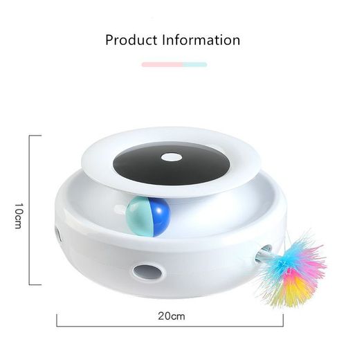 Jouet Chat Interactif, Jouet Chat Intelligent, Pistes D'embuscade Et De Balle Jouet Robotique, Jeux Pour Chat Automatique  Plume, Plumes Interchangeables, Jeu Tourbillonnant Chaton