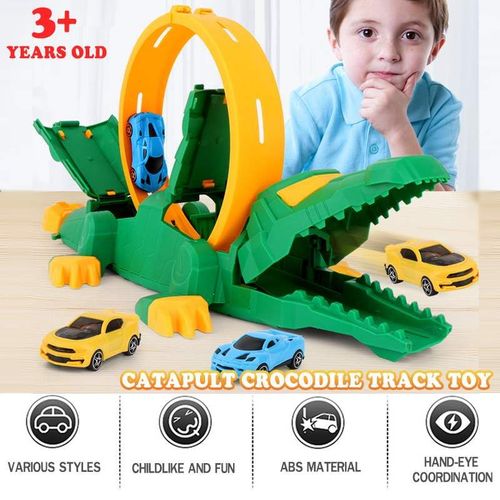 Jouet D'jection De Crocodile, Voiture De Chemin De Fer, Jouet De Simulation De Piste, Ensemble De Jouets Pratiques Pour Enfants, Voiture De Nol Et D'anniversaire, Gi