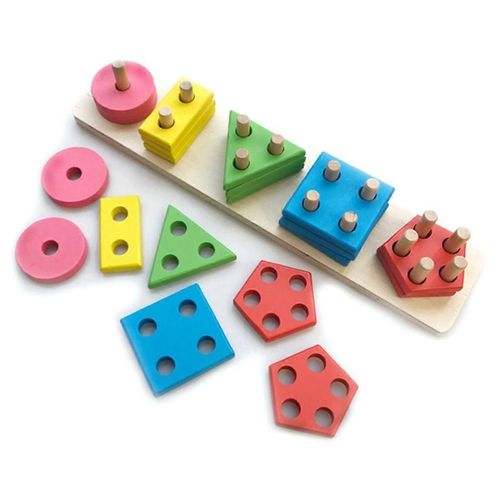 Jouet de blocs en bois pour les tout-petits de 1  3 ans, puzzle dactivit de tri de non-forme et de taille