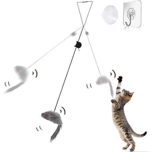 Jouet De Chat Travail Indpendant Cadre De Porte Suspendue Souris lastique, Danseur Interactif Souris Jouets De Chat Pour LExercice Du Chat Et Anti-Ennui