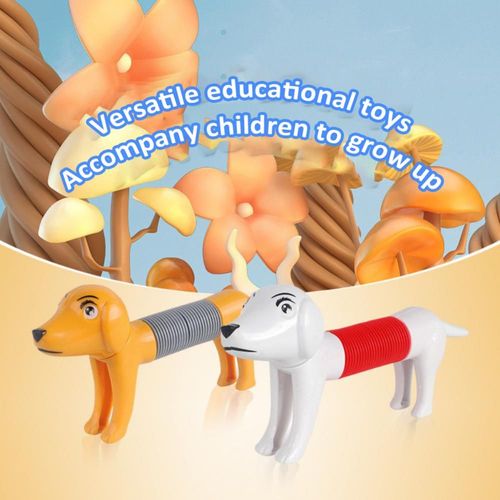 Jouet De Dcompression Tube Rtractable En Plastique, Modle De Chien De Printemps, Bricolage, Extensible, Serrer La Main, Fidget, Cadeau Pour Enfants