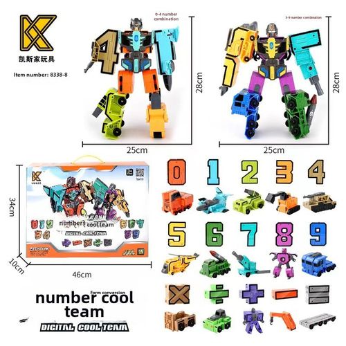 Jouet De Robot Numrique Pour Enfants Grande Taille Kit D'assemblage ducatif Pour Garons Avec Bote Cadeau Complte 8338-8 Jouet De Transformation De Machine