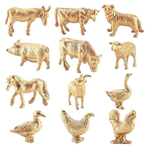 Jouet De Simulation D'Animaux De Ferme, 12 Pices, Reproduction De Cochon, Canard, Poule, Cheval, Vache, Chien, Chvre, Ours, Jeu De Rle, Cognitif, ducatif