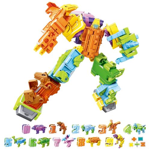 Jouet Dinosaure, Robot Chiffre Transformable, Dinosaure Robot Transformation, Numro Jouet Cadeau Pour Enfant 6+ Ans